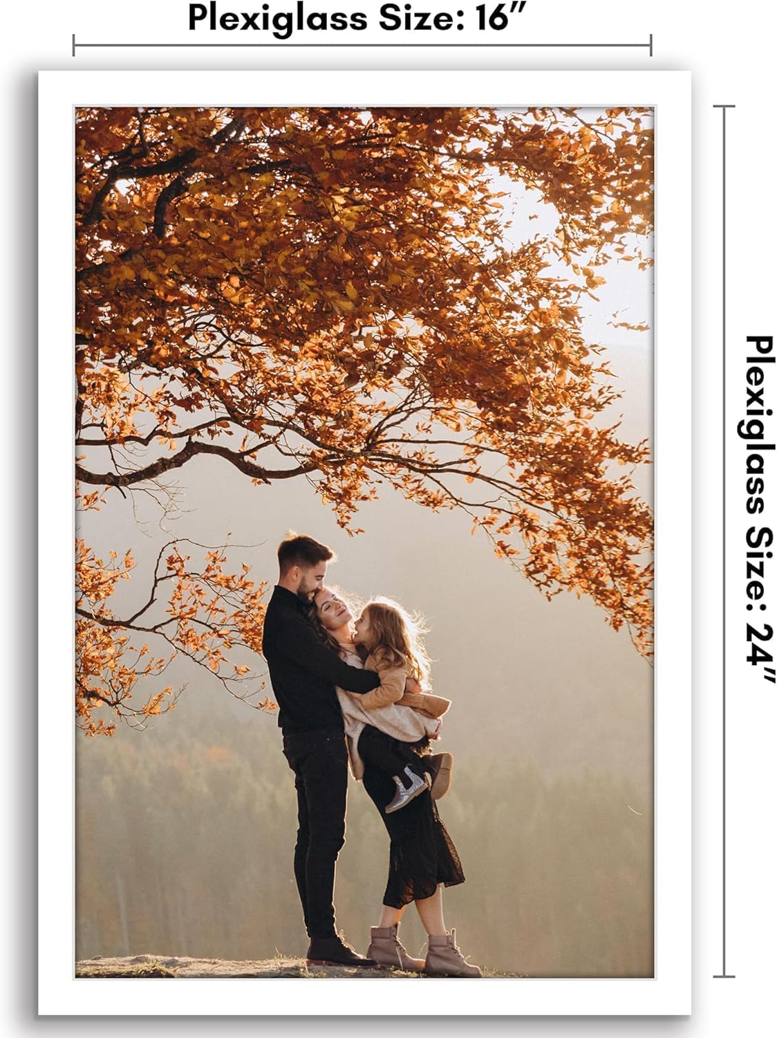 Americanflat 16x20 Picture Frame with Polished Plexiglass - Black Picture Frame - Wide Photo Frames Made of Engineered Wood for Vertical or Horizontal Wall Display - Epic Collection - Black - Colors C
