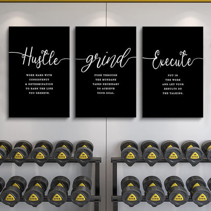 Inspirational Canvas Painting Wall Art -EPHANY ART,Mindset Quotes Prints, Success Framed Entrepreneur Poster Positive Quotes Wall Poster for Home Office Workplace (M-3pcs,12x16inchx3pcs)