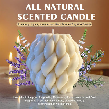 2PCS Hourglass Pillar Candles Set,Soy Wax Orchids Scented Pillar Candles,Cylindrical Tall Pillar Candle,Elegant Bubble Aesthetic Candle Housewarming Gift Home Room Shelf Decor Idea(White)