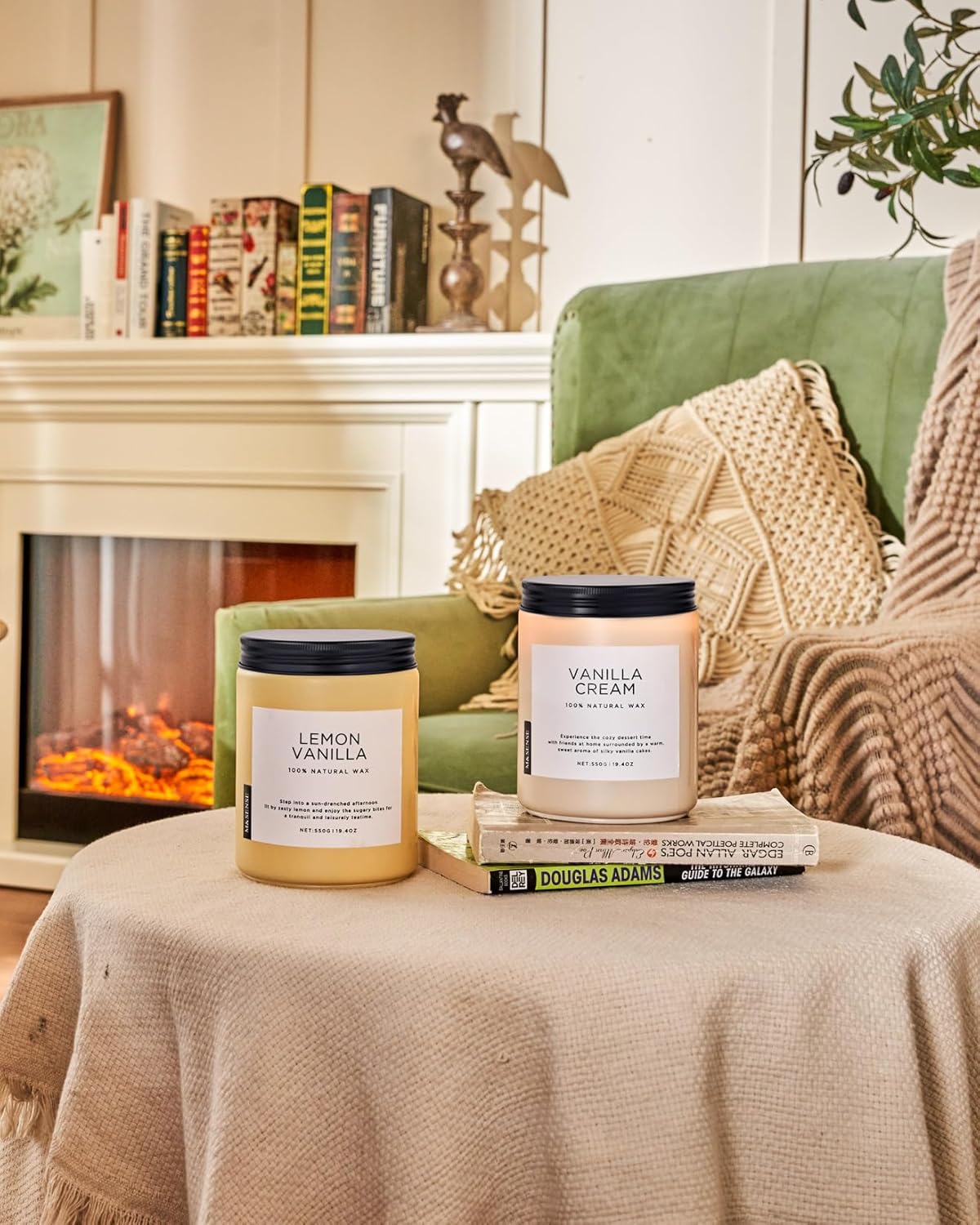M&SENSE Eucalyptus & Mint Scented Jar Candle, Large 19.4oz Natural Soy Wax, 110-Hour Long Lasting Non-Toxic Clean Burning, Fresh Smelling Home Aromatherapy for Spa Stress Relief, Gifts for Men Women