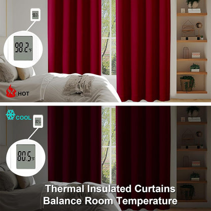 Simplebrand Ava Sage Green Blackout Curtains for Bedroom 63 Inch Length 2 Panels Set, Solid Thermal Insulated Energy Saving Rod Pocket Window Treatment Curtains Blackout Drapes, W40 x L63 Inch, Sage - Colors B