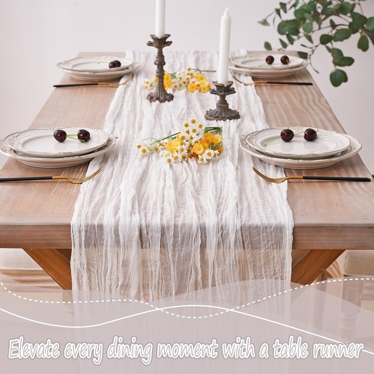 2pcs Cheesecloth Table Runner 120 Inches Pink Boho Gauze Cheese Cloth Runner 10FT Rustic Sheer Fall Table Runners for Thanksgiving Baby Shower Party Holiday Wedding Decoration