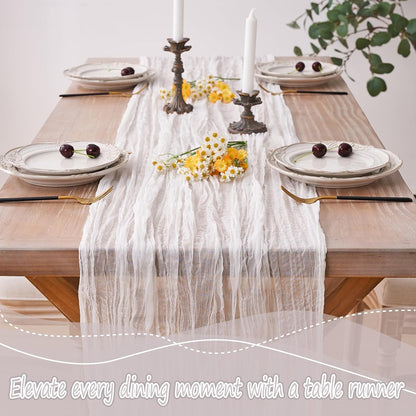 2pcs Cheesecloth Table Runner 120 Inches Pink Boho Gauze Cheese Cloth Runner 10FT Rustic Sheer Fall Table Runners for Thanksgiving Baby Shower Party Holiday Wedding Decoration