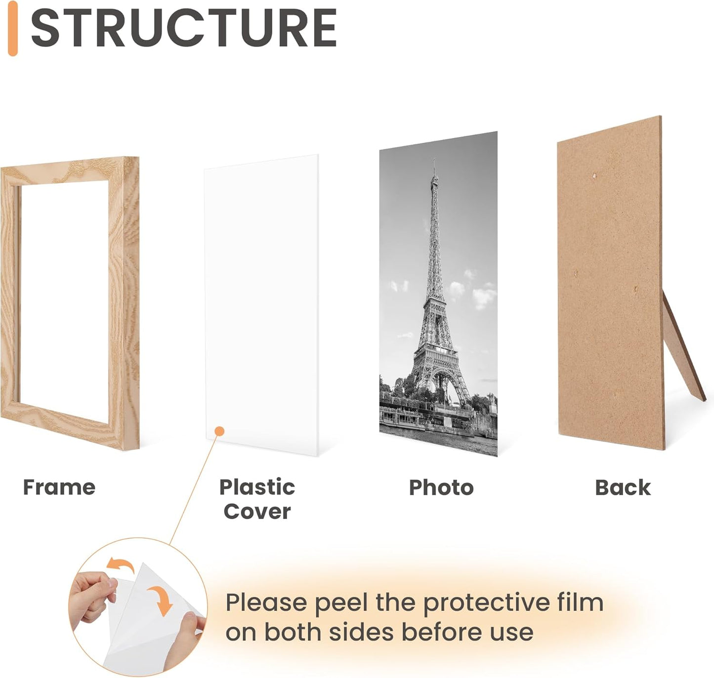 upsimples 10 Pack Picture Frames Collage Wall Decor for Mounting or Tabletop Display, Photo Gallery Frame Set for Family, Multi Sizes Including 8x10, 5x7, 4x6, Black