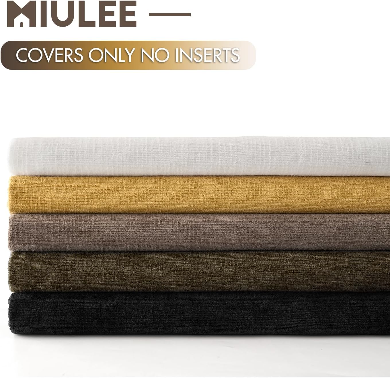 MIULEE Olive Green Couch Pillow Covers 18x18 Inch, Set of 2 Soft Chenille Decorative Square Throw Pillow Covers Farmhouse for Sofa Living Room Bed