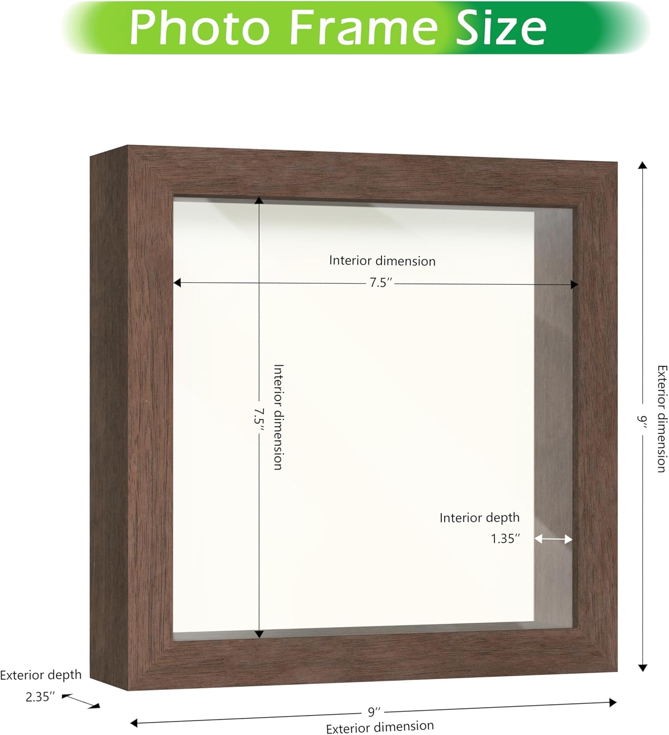 FrameWorks 11” x 14” Dark Oak Wooden Shadow Box Frame – Display Case with Soft Felt Back, Memory Box with Tempered Glass, Display Box with Elegant White Ball Push Pins, Wooden Flower Box
