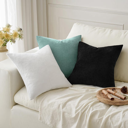 MIULEE Olive Green Couch Pillow Covers 18x18 Inch, Set of 2 Soft Chenille Decorative Square Throw Pillow Covers Farmhouse for Sofa Living Room Bed