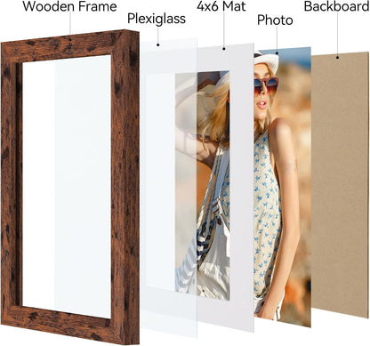 Vittanly 11x14 Picture Frame, Display Pictures 8x10 with Mat or 11x14 without Mat, Photo Frame for Wall Mounting, Black, 1 Pack - Colors A