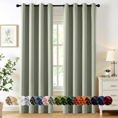 MIULEE Blackout Curtains for Bedroom Living Room 2 Panels, Thermal Insulated Room Darkening Drapes Grommet Noise Reducing Light Blocking Window Treatments 63 Inches Long 40x63 Inch Black - Colors B