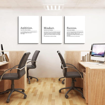 Inspirational Canvas Painting Wall Art -EPHANY ART,Mindset Quotes Prints, Success Framed Entrepreneur Poster Positive Quotes Wall Poster for Home Office Workplace (M-3pcs,12x16inchx3pcs)