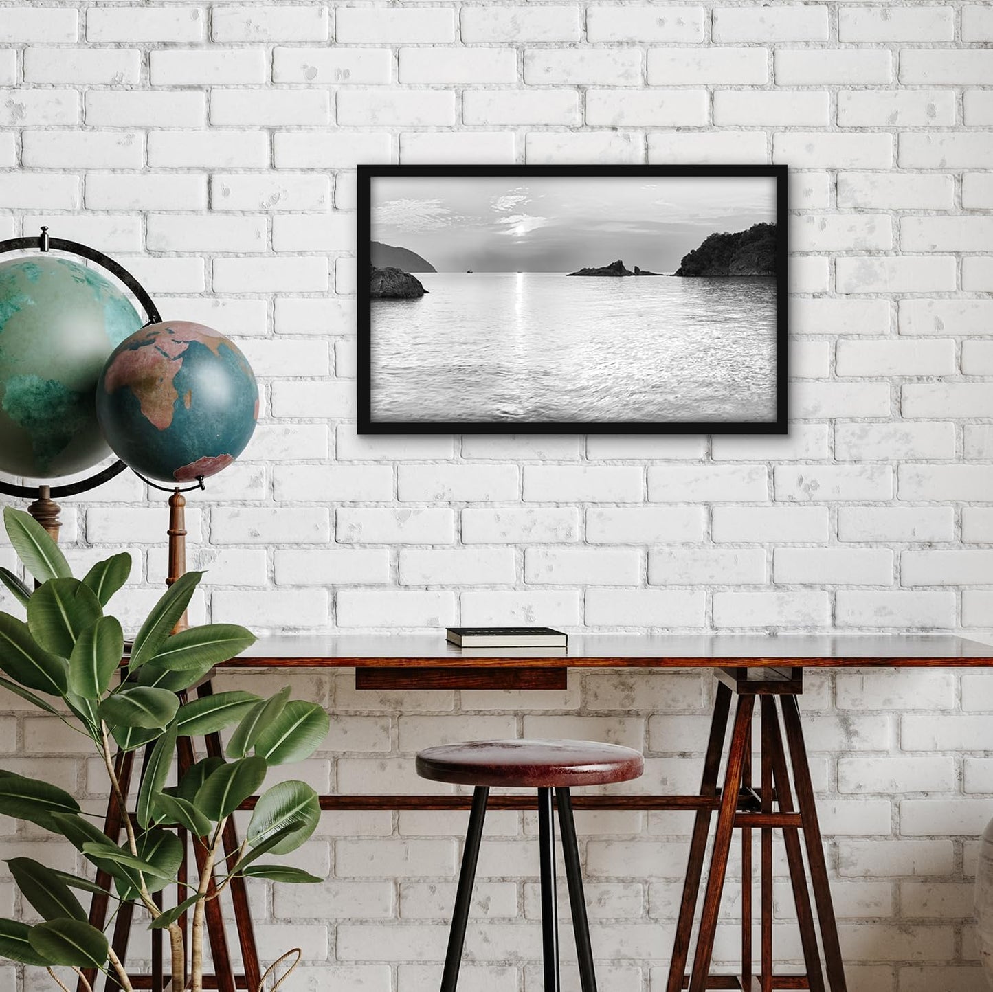 Americanflat 24x36 Poster Frame with Polished Plexiglass - Streamline Collection - Thin Border Picture Frame for Wall Display - Hanging Hardware Included - Black - Colors C