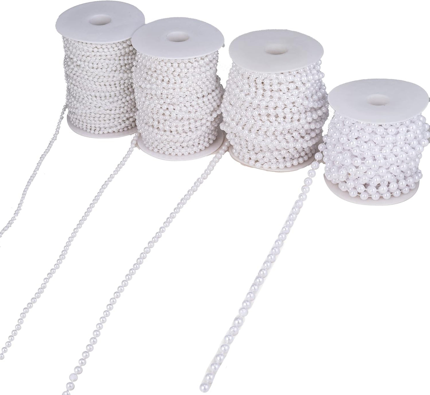 3mm Millet Beads Crafts Faux Pearl Beads Garland Pearl Bead Roll Strand of Pearls to Decorate Floral Centerpieces Wedding Party Favor Christmas Tree(33 Feet Ivory)