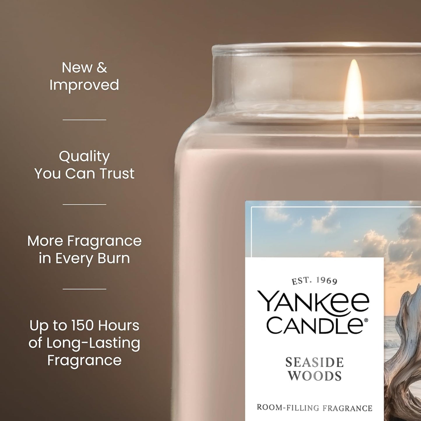Yankee Candle Sage & Citrus, Scented Candle, 22oz Large Jar with up to 150 Hour Burn Time, Giftable, Birthdays