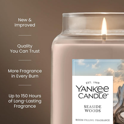 Yankee Candle Sage & Citrus, Scented Candle, 22oz Large Jar with up to 150 Hour Burn Time, Giftable, Birthdays