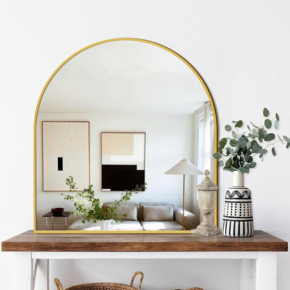 FICTOR Bathroom Mirror for Wall, Arched Vanity Bathroom Mirror for Over Sink, Metal Framed with HD Shatter-Proof Glass for Entryway, Living Room,Bedroom(2 Pack 24” x 36”, Black)