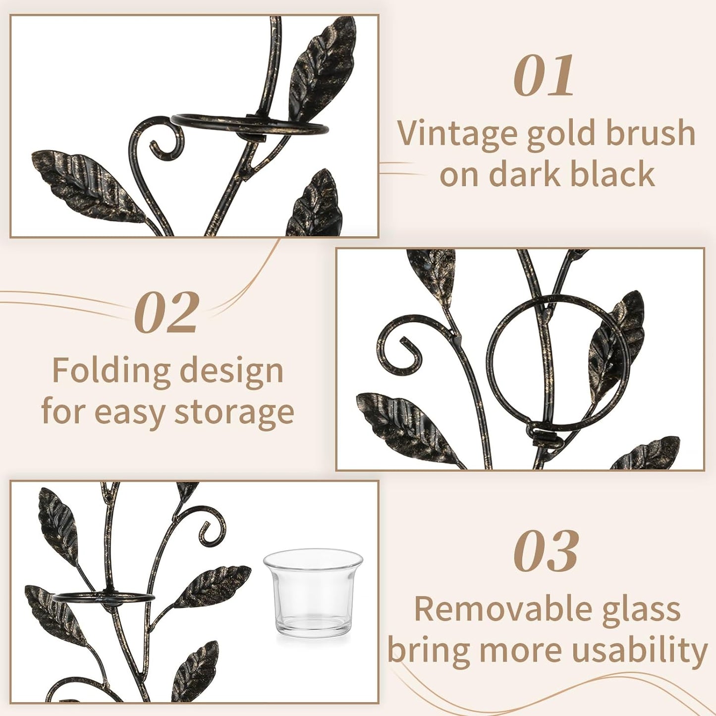 Sziqiqi Wall Sconces Candle Holder - Wall Candle Holder Black Tea Light Candle Sconce Vintage Wall Sconce Set of 2 for Living Room Wall Mount Candle Sconces for Bathroom Dining Room