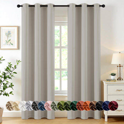 MIULEE Blackout Curtains for Bedroom Living Room 2 Panels, Thermal Insulated Room Darkening Drapes Grommet Noise Reducing Light Blocking Window Treatments 63 Inches Long 40x63 Inch Black - Colors B