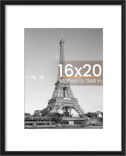 upsimples 8x10 Picture Frame, Display Pictures 5x7 with Mat or 8x10 Without Mat, Wall Hanging Photo Frame, Black, 1 Pack - Colors B