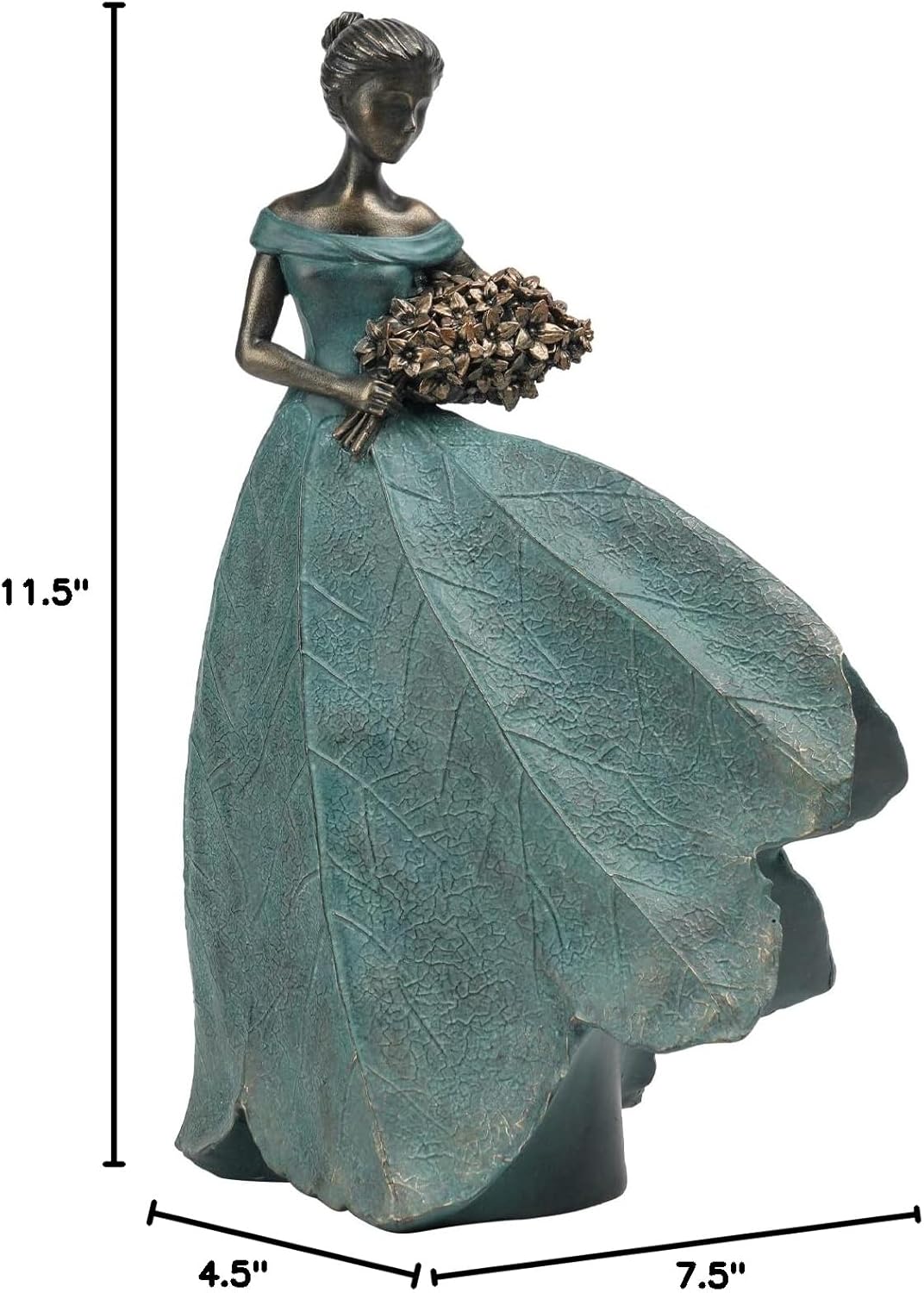 Guichifun Fairy Statue Collection Home Decoration - Leaf Angel Girls Resin Modern Table Decor for Living Room Office Sculpture Decor for Women Indoor Rustic Figurines Gift 5 x 3 x 7.5 Inch