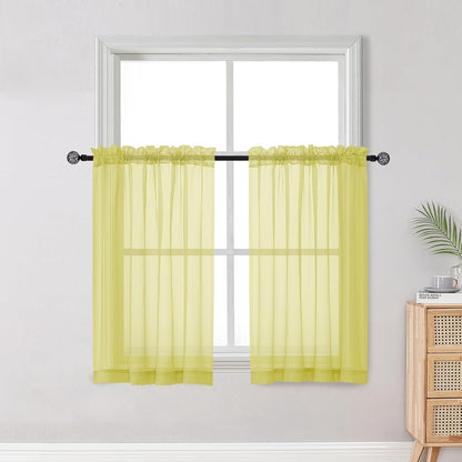 OWENIE Sheer Curtains 84 inches Long 2 Panels Set for Living Room/Bedroom, Rod Pocket Voile Sheer Panel Drapes, White, 2pcs, Each 42" W x 84" L - Colors A