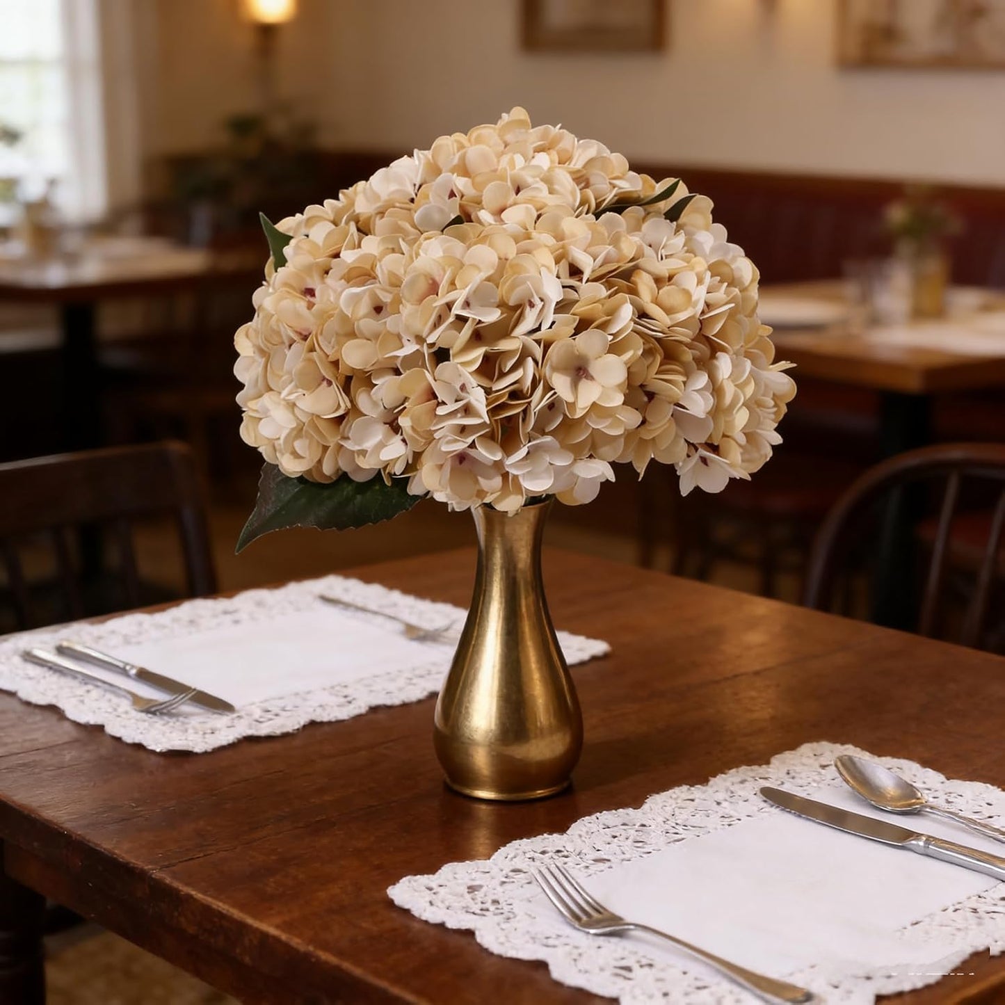 Kimura's Cabin 6pcs White Hydrangea Artificial Flowers Silk Fake Hydrangeas Faux Hydrangea Flowers with Stems for Wedding Bouquets Arrangement Home Table Centerpieces Baby Shower Party Decoration