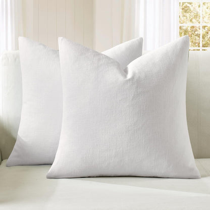 MIULEE Olive Green Couch Pillow Covers 18x18 Inch, Set of 2 Soft Chenille Decorative Square Throw Pillow Covers Farmhouse for Sofa Living Room Bed