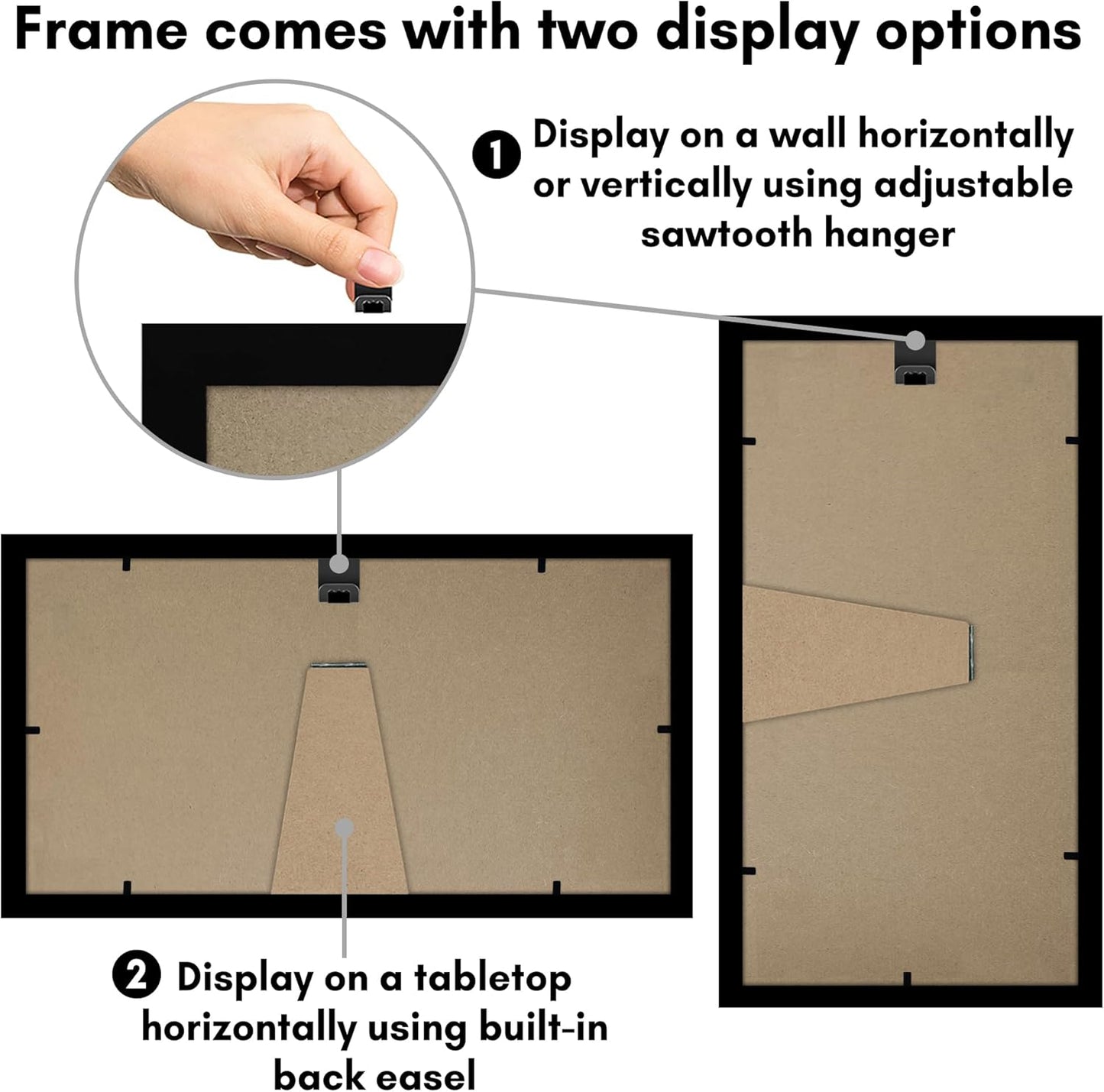 Americanflat 12x18 Poster Frame with Shatter-Resistant Glass - Signature Collection - Gallery-Style Frames Made of Engineered Wood - Photo Frame for Wall Display - Black - Colors B