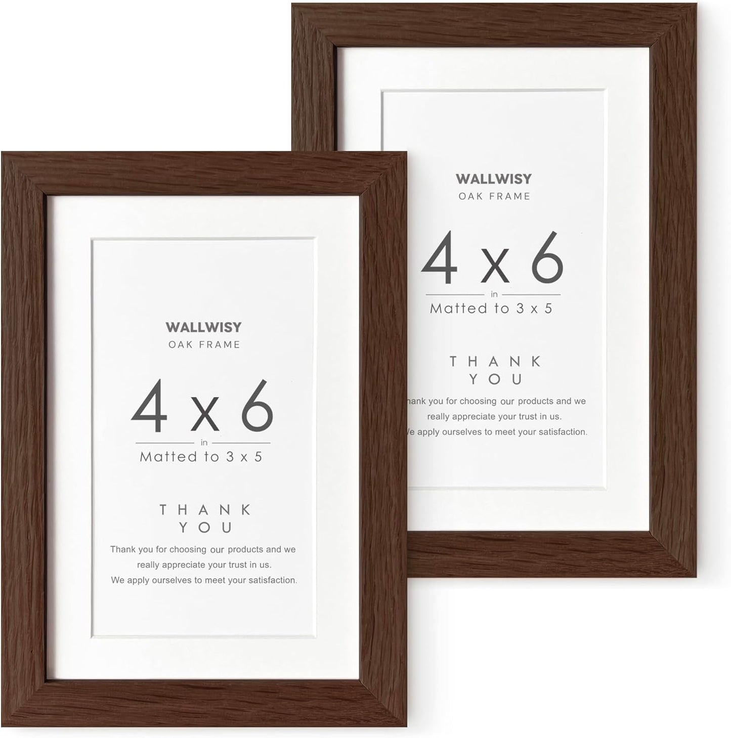 5x7 Picture Frame, Solid Oak Wood 5 x 7 Photo Frame with Mat to 4x6, 7x5 Picture Frames for Wall and Tabletop Display, (Walnut Set of 1)