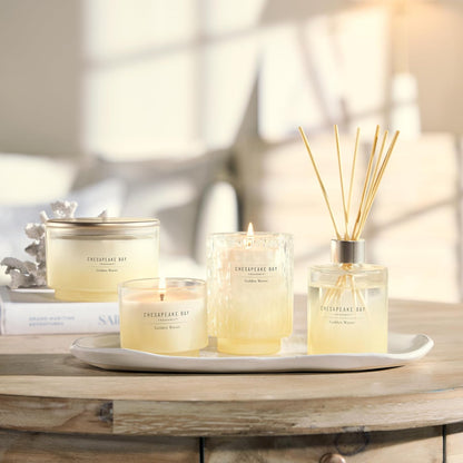 Chesapeake Bay, 11oz Marine Drift Scented Candle, Mood Evoking Fragrance, Textured Sea Glass-Inspired Jar, Premium Soy Blend Wax with Essential Oils, Coastal Fragrance for Home Décor or Gifting