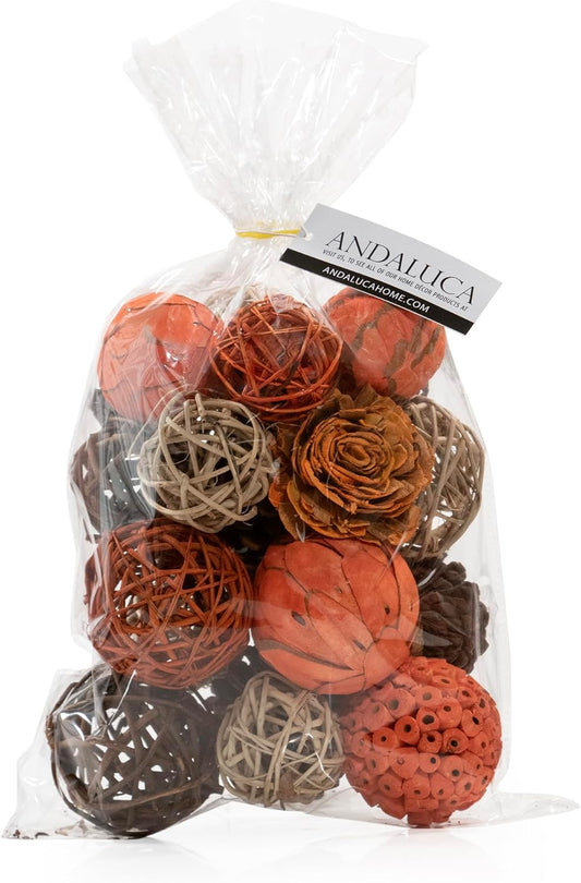 ANDALUCA Natural Tones Vase & Bowl Filler Decorative Balls (Natural Orbs)