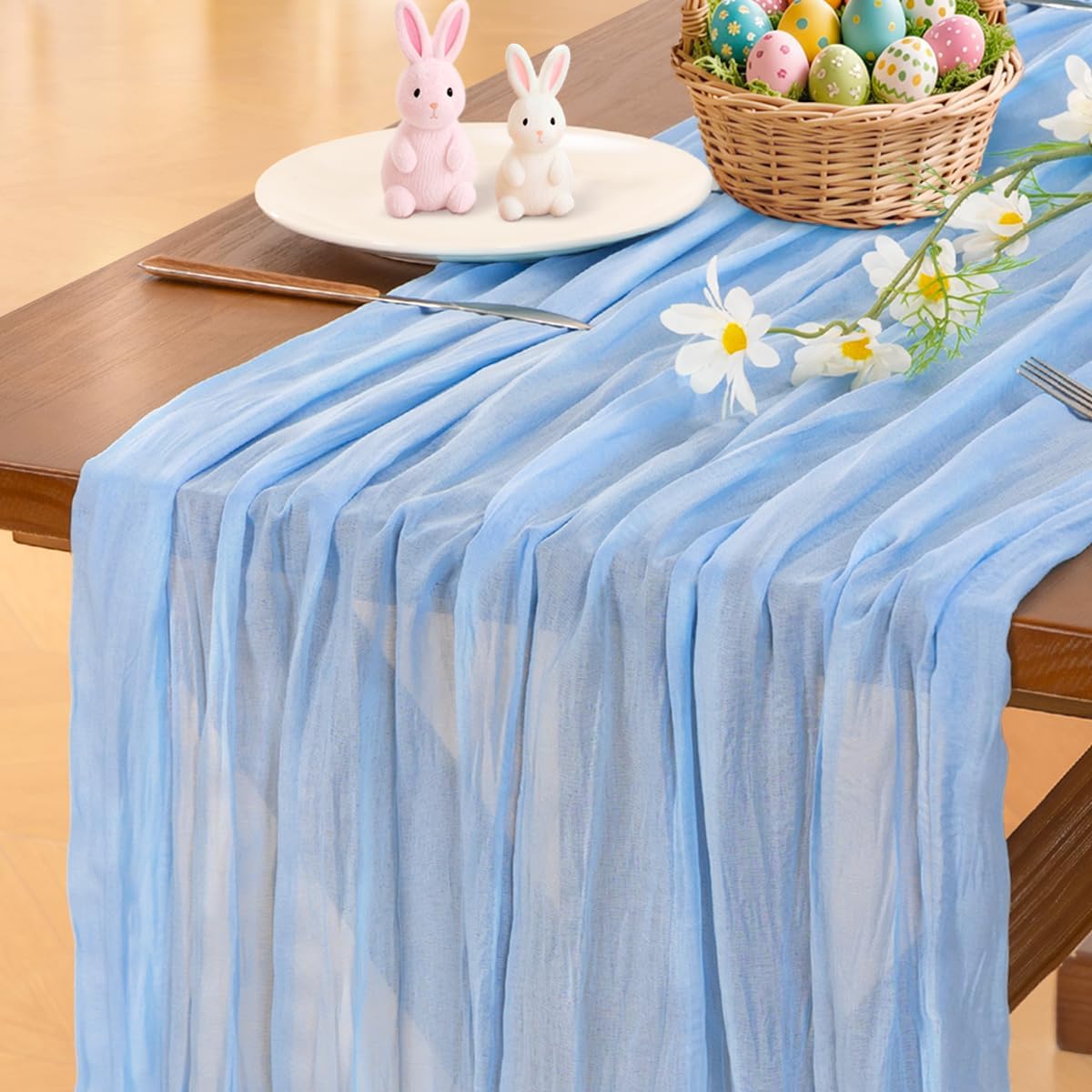 Socomi 3pcs Sage Green Cheesecloth Table Runner Summer Boho Rustic Gauze 120 inch 10FT Cheese Cloth Sheer Runner for Wedding Party Baby Shower Home Decor Holiday Decorations