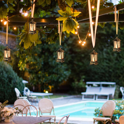 Black Lanterns Decorative Indoor: 24 Pcs Starlight Mini LED Lantern for Centerpiece Table Decorations Halloween Christmas Wedding Party Camping Decor