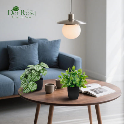 Der Rose 6 Pack Fake Plants Small Artificial Potted Plants Faux Plants for Home Office Desk Bathroom Aesthetic Farmhouse Room Decor Indoor