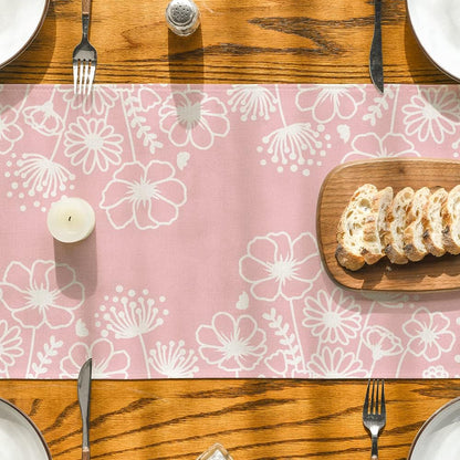 Artoid Mode Pink Bloom Flowers Butterfly Spring Table Runner, Seasonal Holiday Kitchen Dining Table Decoration for Home Party Indoor 13x72 Inch