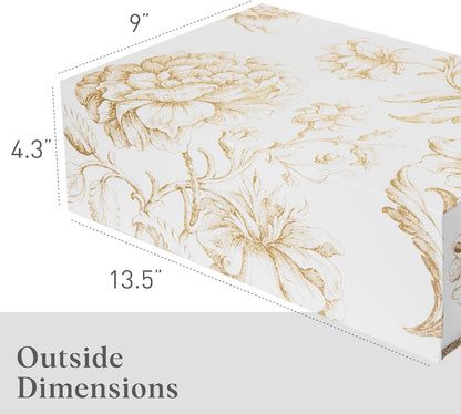 Luxury Keepsake Gift Box | Gold Floral Decorative Boxes with Magnetic Lids for Presents, Wedding Memory Box, and Bridal Gifts. 11.5" x 7.5" x 3.5"