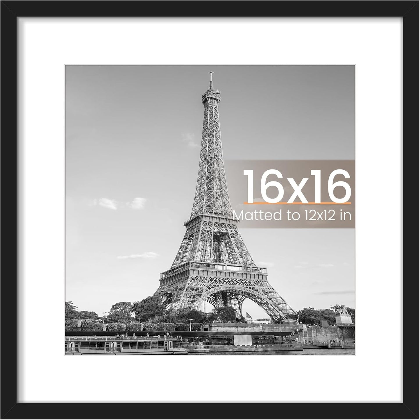 upsimples 8x10 Picture Frame, Display Pictures 5x7 with Mat or 8x10 Without Mat, Wall Hanging Photo Frame, Black, 1 Pack - Colors A