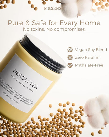 M&SENSE Eucalyptus & Mint Scented Jar Candle, Large 19.4oz Natural Soy Wax, 110-Hour Long Lasting Non-Toxic Clean Burning, Fresh Smelling Home Aromatherapy for Spa Stress Relief, Gifts for Men Women