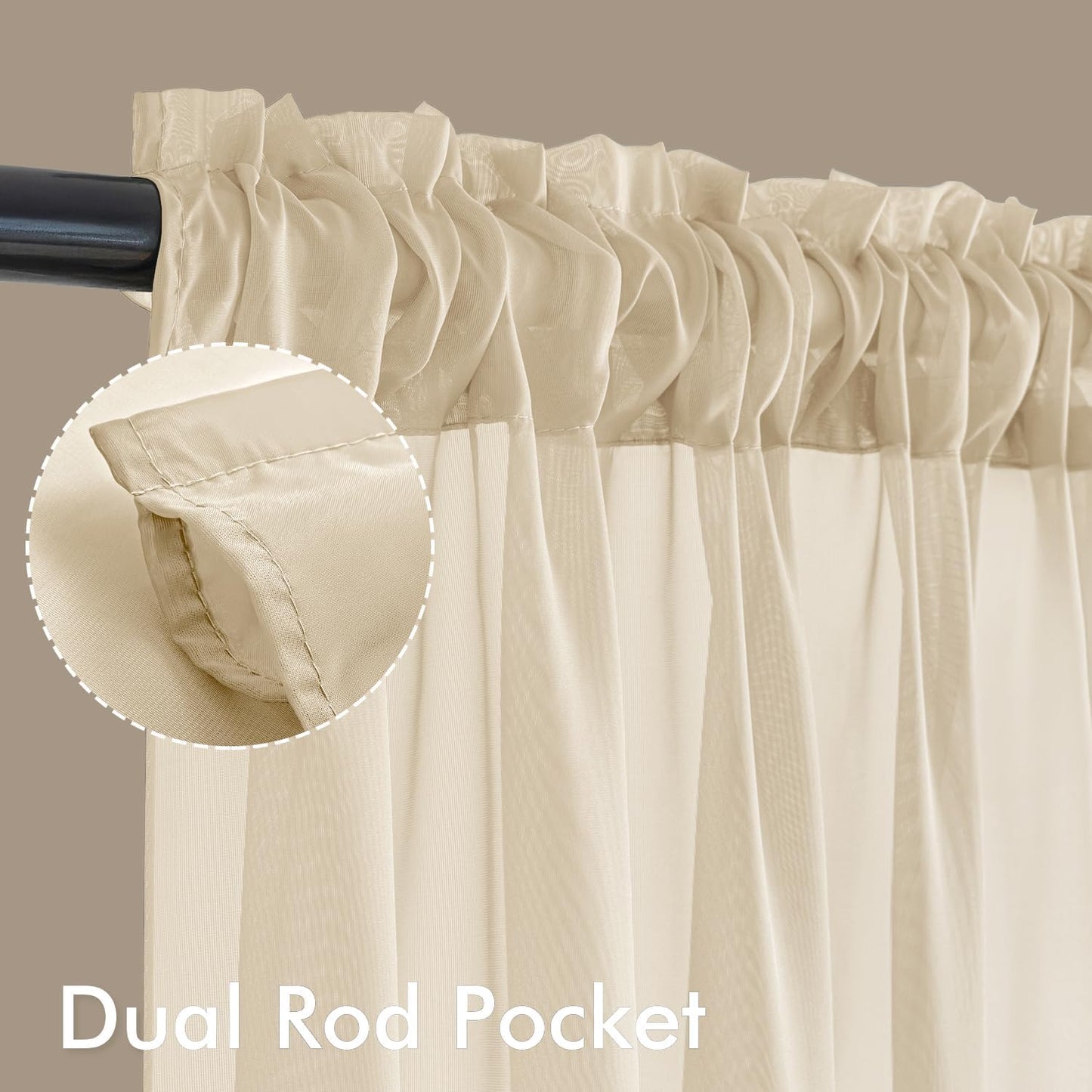 MIULEE White Sheer Curtains 84 Inches Long, 4 Panels Set, Light Filtering Rod Pocket Voile Drapes for Living Room and Bedroom, Airy Soft Fabric Window Treatments, 42 x 84 Inches