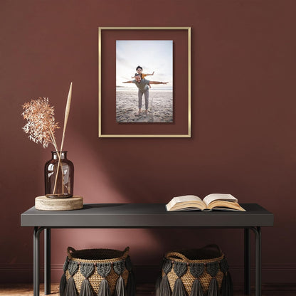 Americanflat Aluminum 11x14 Floating Picture Frame with Shatter-Resistant Glass - Use as 8x10 Picture Frame or Display 11x14 Photo - Signature Float Collection - Photo Frames for Wall Display - Black