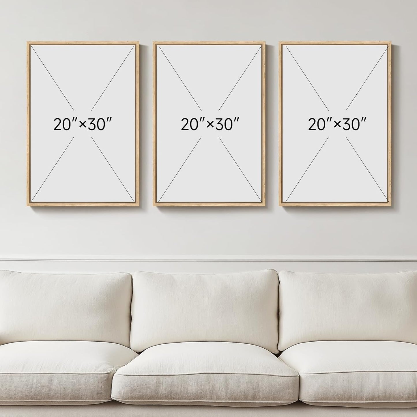 Large Framed Neutral Abstract Wall Art for Living Room, 3 Piece Modern Canvas Prints Paintings Artwork for Walls, Black and Beige Pictures for Living Room Hallway Stair Office Wall Decor 24x36 Inch