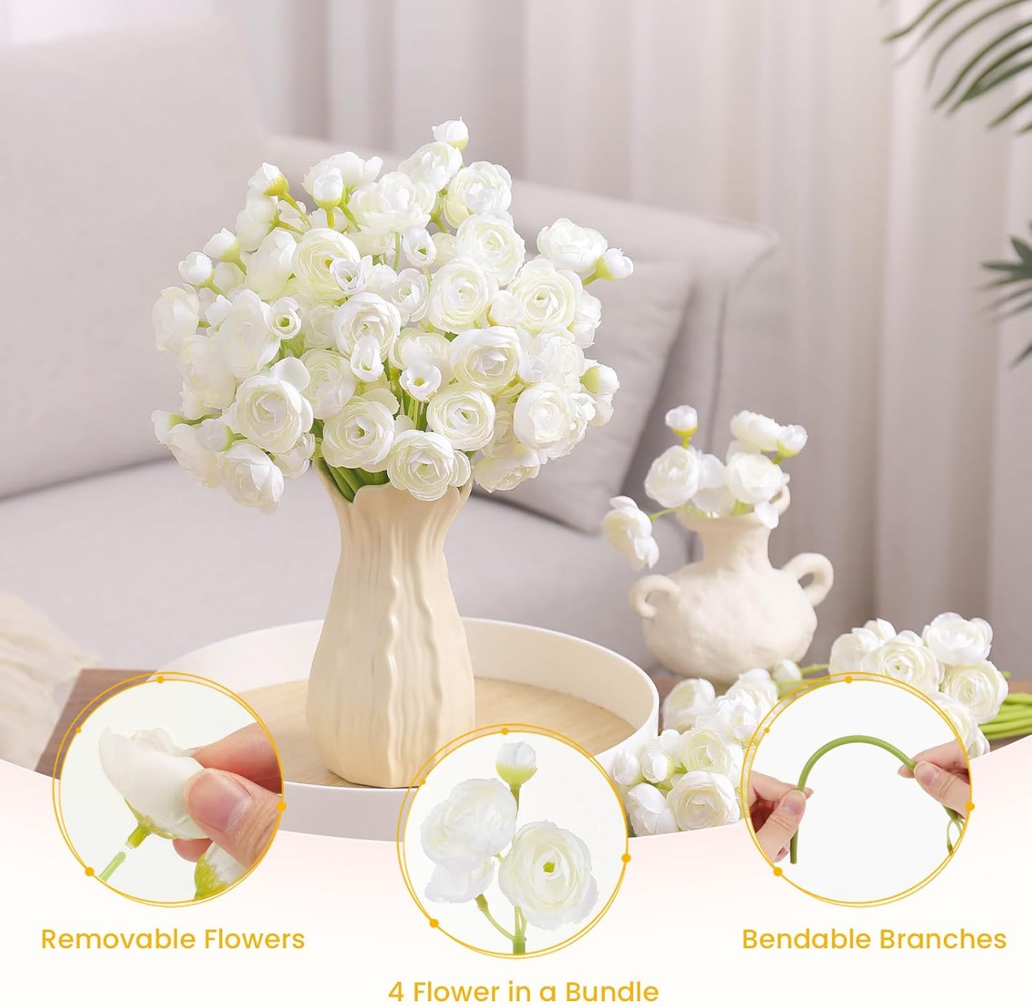 Alupssuc 30Pcs Ranunculus Artificial Flowers Faux Silk Mini Ranunculus, Spring Flowers Artificial Indoor for DIY Bouquets, Bulk Fake Wedding Filler Flowers for Bride Shower Decorations, Shabby Blush