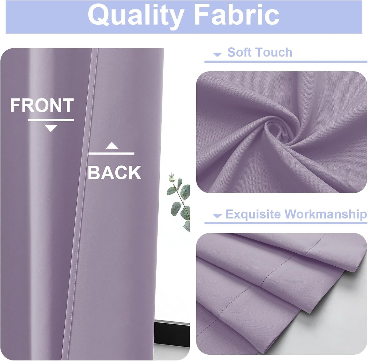 Simplebrand Ava Sage Green Blackout Curtains for Bedroom 63 Inch Length 2 Panels Set, Solid Thermal Insulated Energy Saving Rod Pocket Window Treatment Curtains Blackout Drapes, W40 x L63 Inch, Sage - Colors A