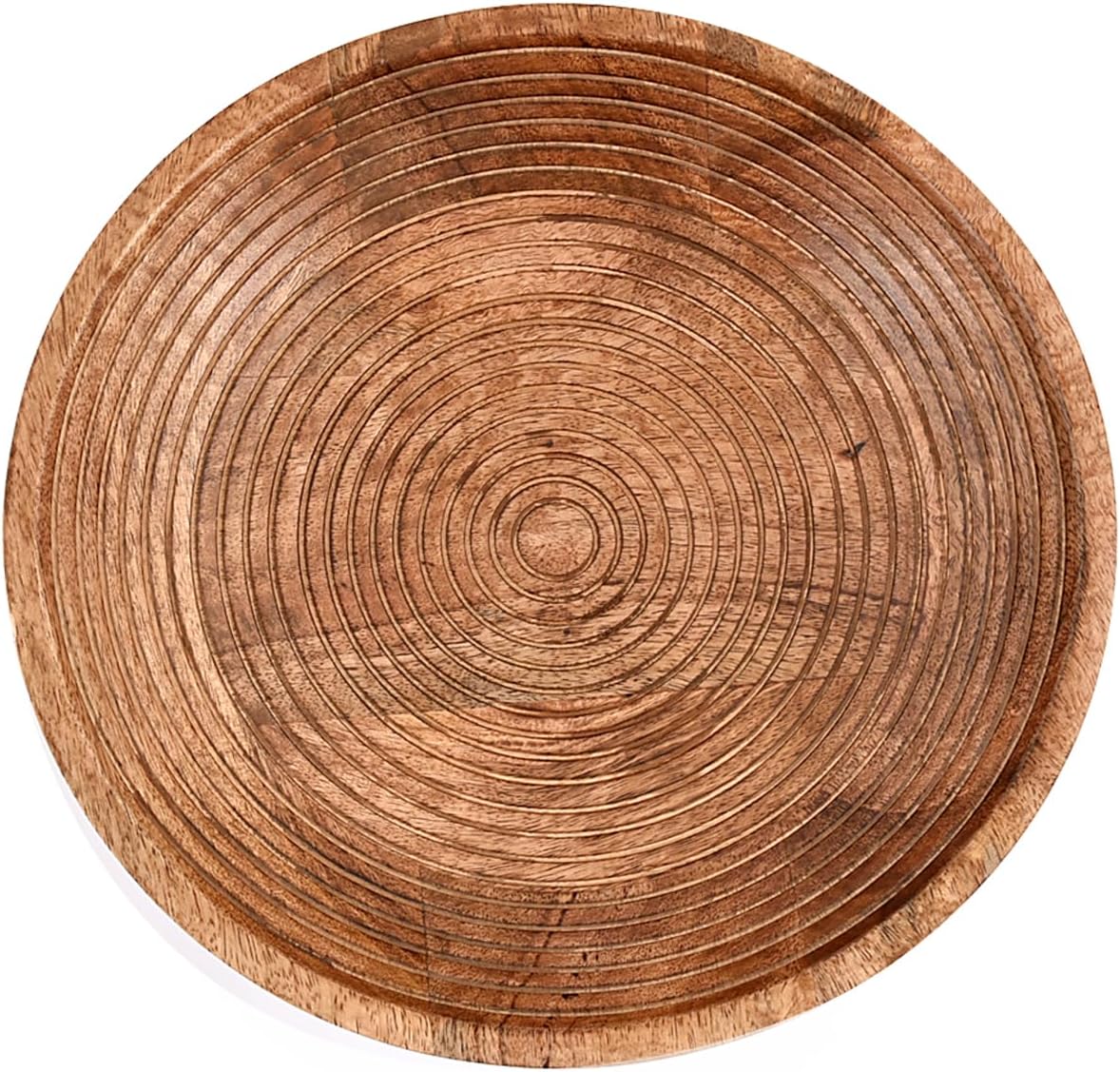 NIRMAN FRUIT BOWL Mango Wood Round Shaped Serving Bowl For Fruit,Dessert Platter Tray Dish Kitchen Dining Fruit,Dessert,Snack (12" x 12" x 5")