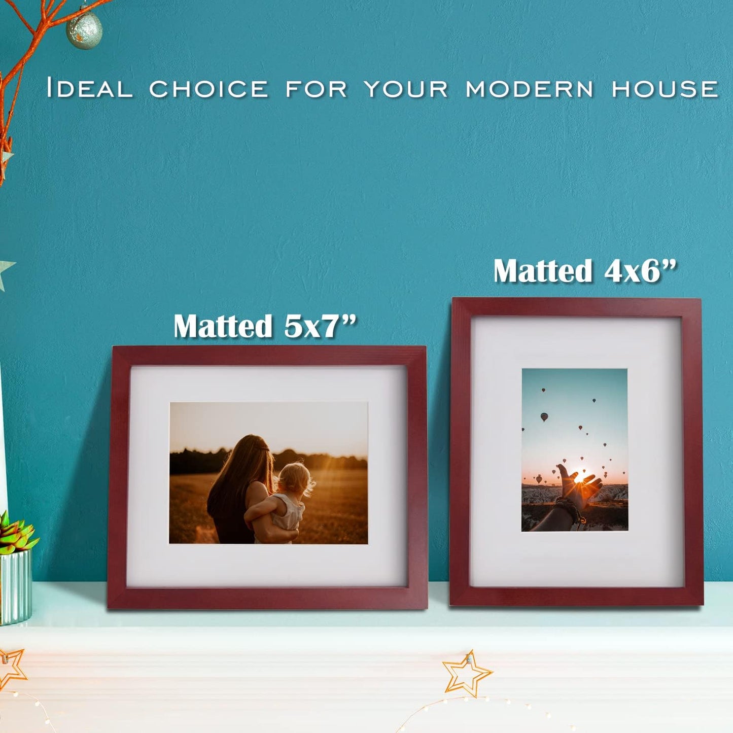 Egofine 12x16 Picture Frame Black, Covered by Plexiglass Made of Solid Wood, Display Pictures 9x12 and 11x14 with Mat or 12x16 Without Mat, for Wall Mounting Photo Frame - Colors A