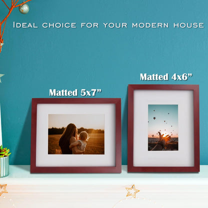 Egofine 12x16 Picture Frame Black, Covered by Plexiglass Made of Solid Wood, Display Pictures 9x12 and 11x14 with Mat or 12x16 Without Mat, for Wall Mounting Photo Frame - Colors A