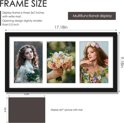 DUENPY 14x26 Collage Picture Frame 4x6 Collage Picture Frame Displays Twelve 4x6 inch Photos Available Horizontal Wall Mounting Display and Vertical Black - Colors B