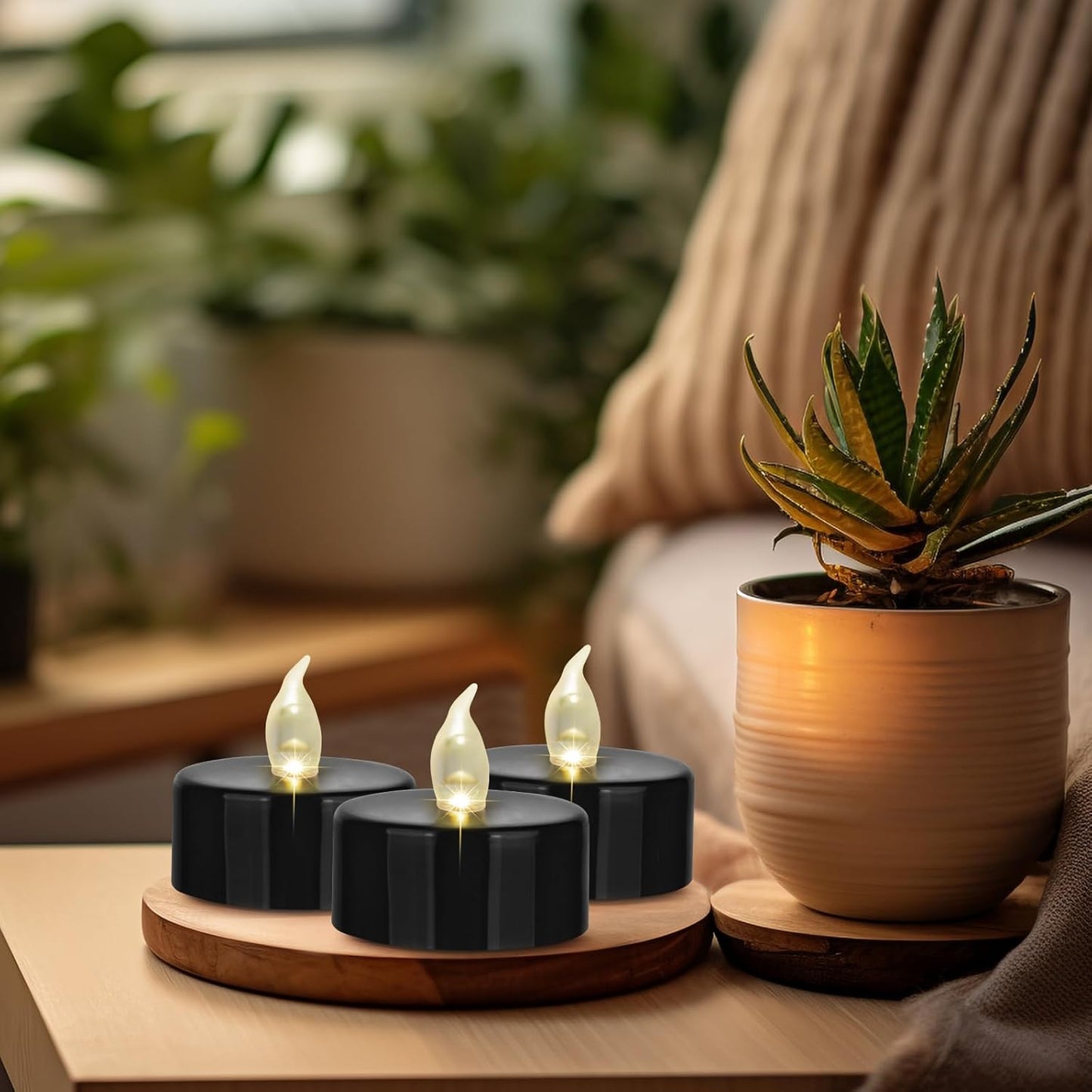 Battery Operated LED Tea Lights: 24PACK Flameless Votive Candles Lamp Realistic and Bright Flickering Holiday Gift Long Lasting 200Hours for Seasonal & Festival Celebration Warm White