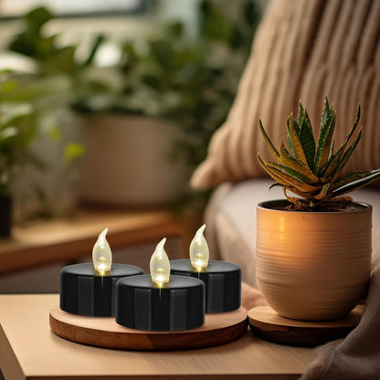Battery Operated LED Tea Lights: 24PACK Flameless Votive Candles Lamp Realistic and Bright Flickering Holiday Gift Long Lasting 200Hours for Seasonal & Festival Celebration Warm White