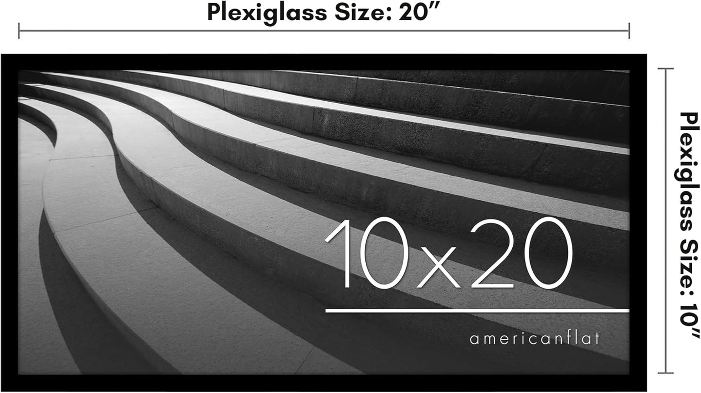 Americanflat 24x36 Poster Frame with Polished Plexiglass - Streamline Collection - Thin Border Picture Frame for Wall Display - Hanging Hardware Included - Black - Colors A
