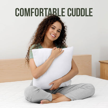 Utopia Bedding Throw Pillows (Set of 4, White) – 18 x 18 Inches Down Alternative Pillows for Bed, Sofa, and Couch - Fluffy Decorative Stuffer Pillow for Indoors & Outdoors